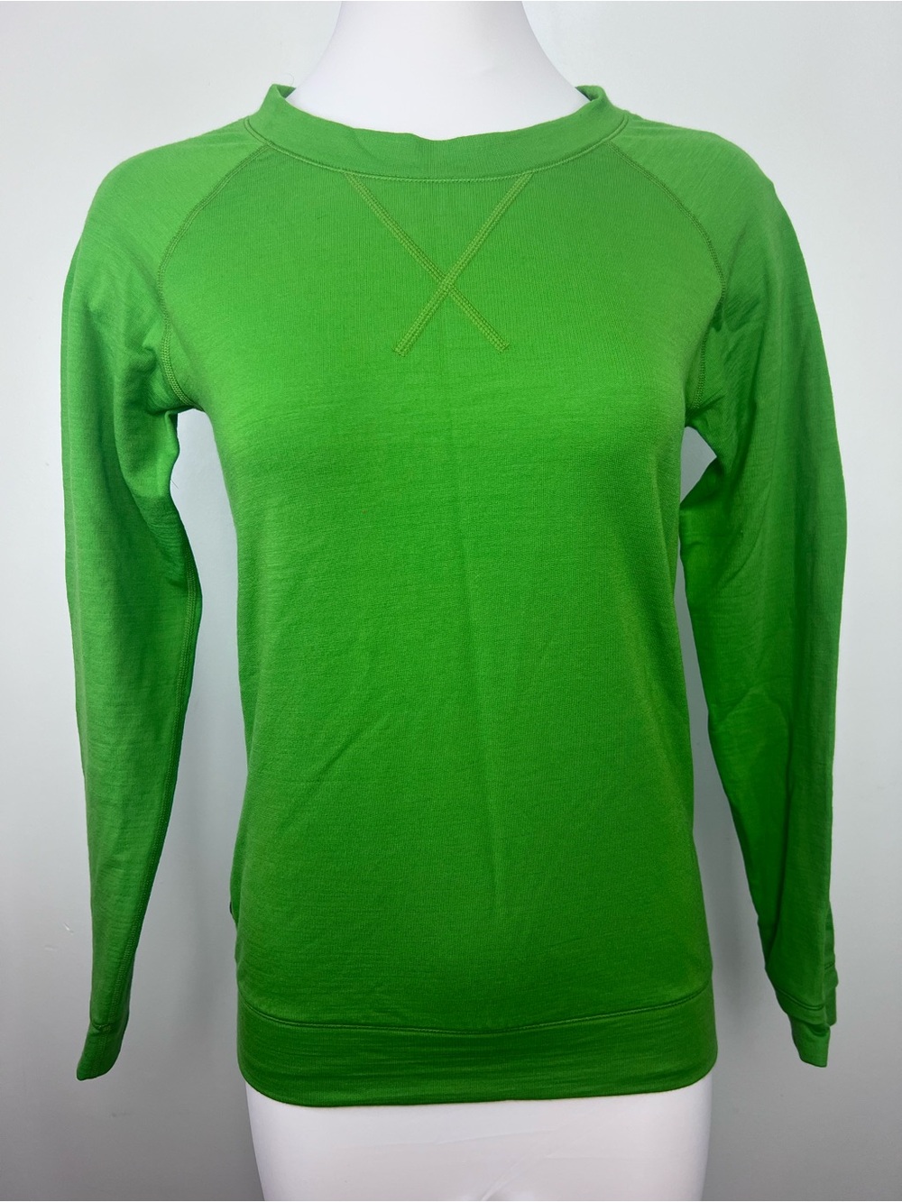 Icebreaker Crush Merino Wool Green Crewneck Sweatshirt Women’s